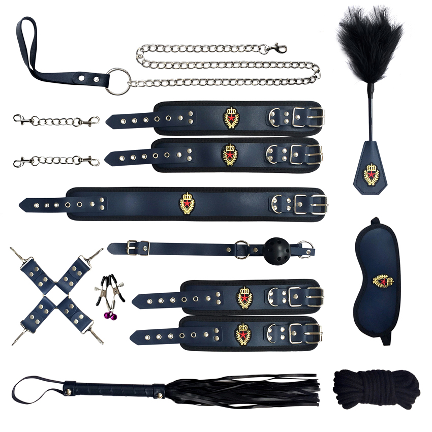 11 Pcs BDSM Leather Bondage Sets Restraint Kits for Women 