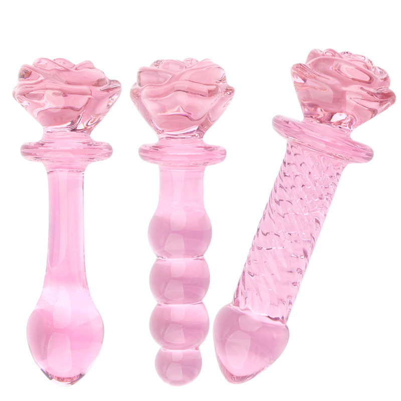 Crystal Rose Anal Plug Beads Dildo